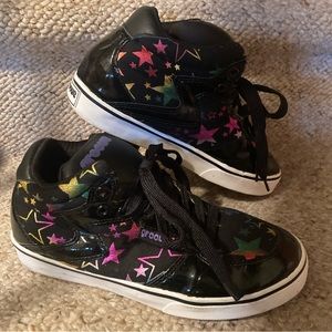 Groove Black & Colorful Stars Sneakers
